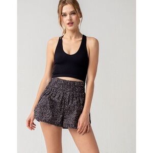 Free People Movement The Way Home Leopard Combo Printed Shorts